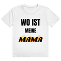 Weißes T-Shirt mit dem Aufdruck „Mama" in Flammen-Optik auf der Brust