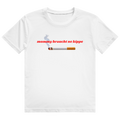 Schwarzes T-Shirt mit rotem Aufdruck einer brennenden Zigarette und Schriftzug 'mommy braucht ne kippe'