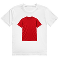 Schwarzes T-Shirt mit Aufdruck eines roten T-Shirts