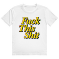 Schwarzes T-Shirt mit neon-gelbem Chrome-Effekt Aufdruck 'Fuck This Shit'